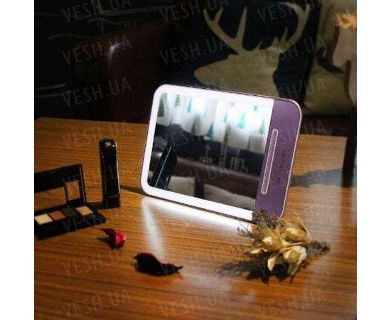 Товар распродан - Зеркало с LED подсветкой. Заряжается от USB. Розовый - Зеркала косметические, фото 2