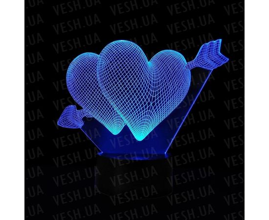 Товар распродан - 3D Светильник Сердца - Детские светильники, фото 5