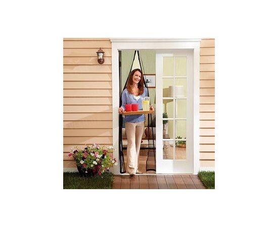 Товар распродан - Антимоскитная сетка (100*210) на магнитах-кнопках. Бежевая. - Москитные пологи и сетки, фото 2