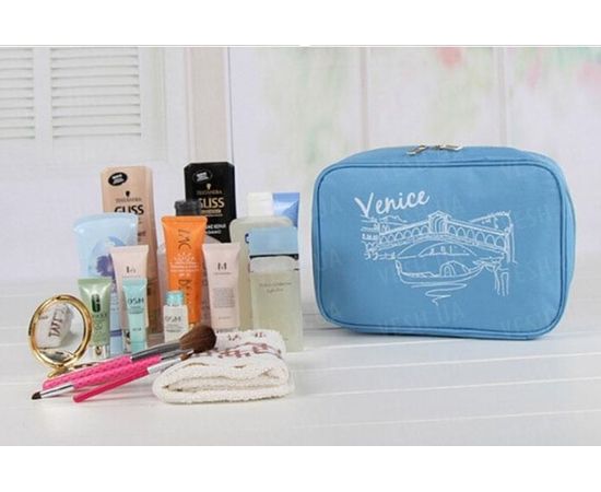 Товар распродан - Дорожный органайзер для косметики &quot;Venice&quot; Голубой - Подставки и органайзеры для косметики, фото 3
