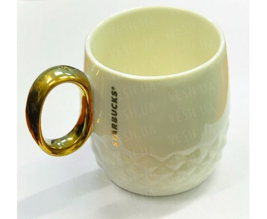 Товар распродан - Керамическая чашка &quot;Starbucks Gold&quot;. Белая (Уценка) - Чашки, фото 2