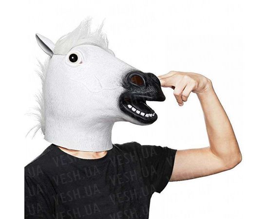 Товар распродан - Маска латексная Лошадь белая - Карнавальные маски, фото 2