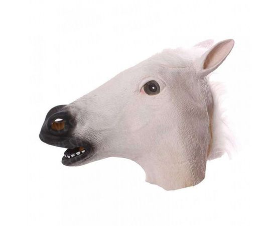 Товар распродан - Маска латексная Лошадь белая - Карнавальные маски, фото 3