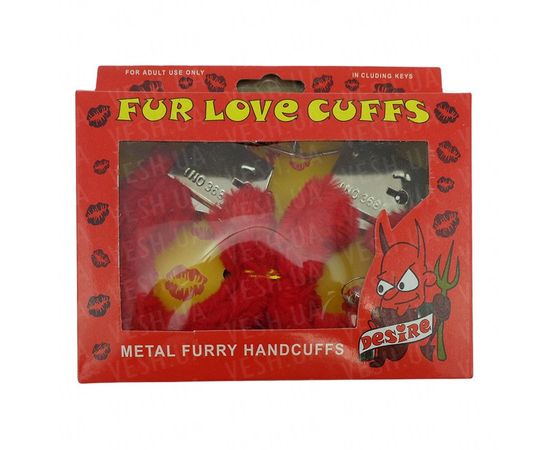 Товар распродан - Наручники меховые красные - Эротические подарки, фото 2