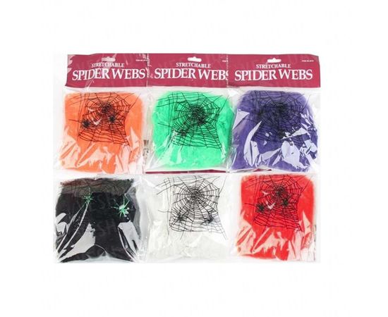 Товар распродан - Паутина цветная с пауками белая - Аксессуары для праздника, фото 2