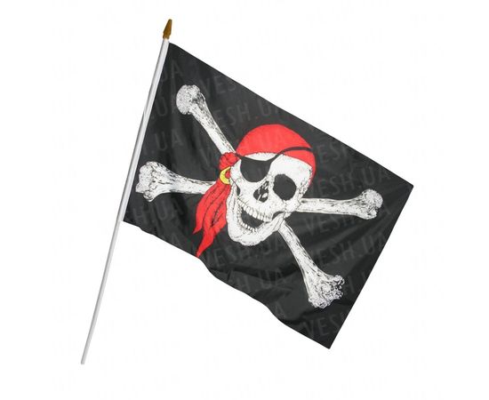 Товар распродан - Пиратский Флаг 45х30см с пластиковой ручкой - Флаги и плакаты, фото 2