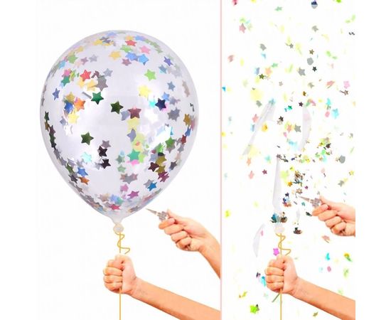 Товар распродан - Шар 12&quot; с конфетти звездами (уп. 5шт) - Развивающие игрушки, фото 4