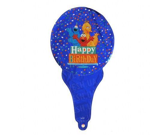 Товар распродан - Шарик с надувной ручкой Happy Birthday мапет - Шары воздушные, фото 2