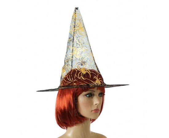 Товар распродан - Шляпа Колпак капроновая черная с золотом - Карнавальные шляпы, фото 2