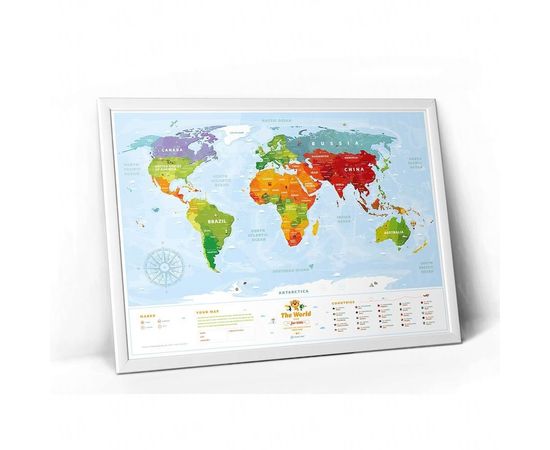 Товар распродан - Скретч карта мира Kids Animals - Скретч карты путешествий, фото 3