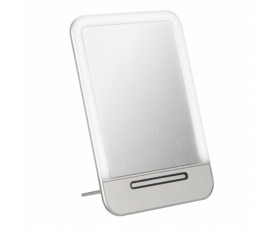 Товар распродан - Зеркало с LED подсветкой. Заряжается от USB. Серебристый - Зеркала косметические, фото 2