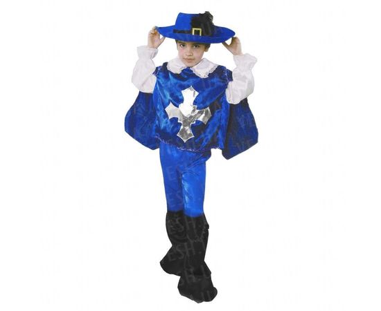 Товар распродан - Маскарадный костюм Мушкетер синий размер L - Карнавальные костюмы детские, фото 2
