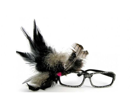 Товар распродан - Очки гламур с перьями,5 видов - Карнавальные аксессуары, фото 2