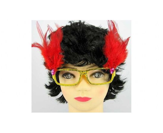 Товар распродан - Очки гламур с перьями,5 видов - Карнавальные аксессуары, фото 3