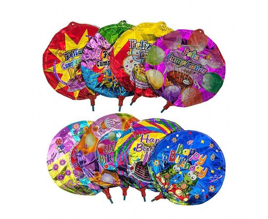 Товар распродан - Шарик с палочкой 20 см Happy Birthday - Шары воздушные, фото 2