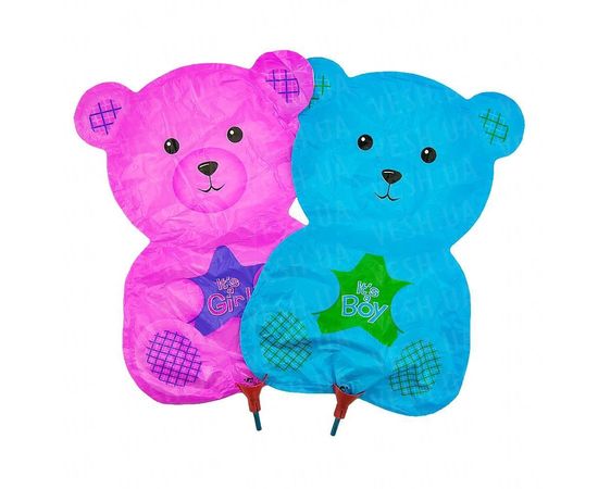 Товар распродан - Шарик с палочкой 35 см Мишка - Шары воздушные, фото 2