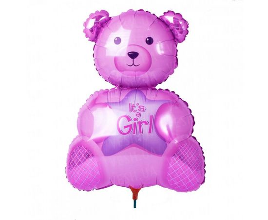 Товар распродан - Шарик с палочкой 35 см Мишка - Шары воздушные, фото 3