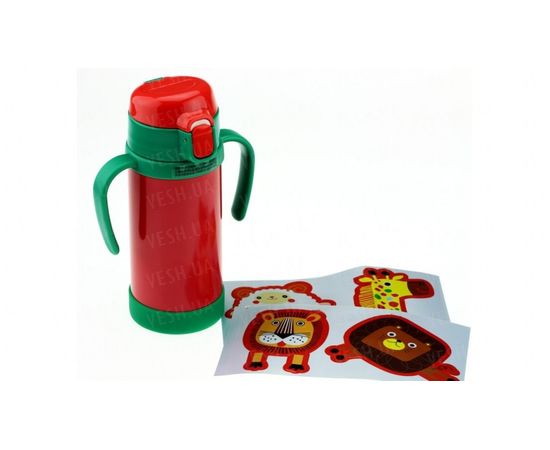 Товар распродан - Термос зоопарк с поилкой и наклейками - Термосы, фото 2