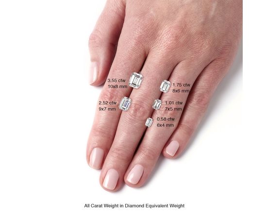 Муассанит Charles &amp; Colvard Forever One 1.75CTW огранка Emerald Исключительно белый DEF, фото 3