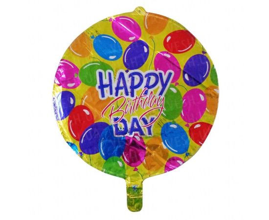 Товар распродан - Шарик 45 см Happy Birthday Круглый - Шары воздушные, фото 4