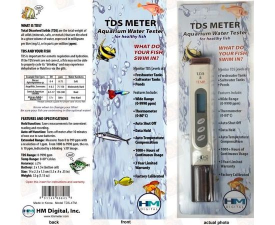 Детектор качества воды (TDS метр 4TM) с измерением температуры, фото 2