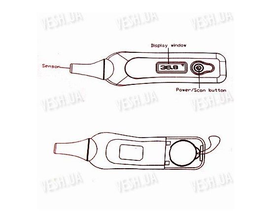 Медицинский инфракрасный термометр c функцией памяти, фото 2