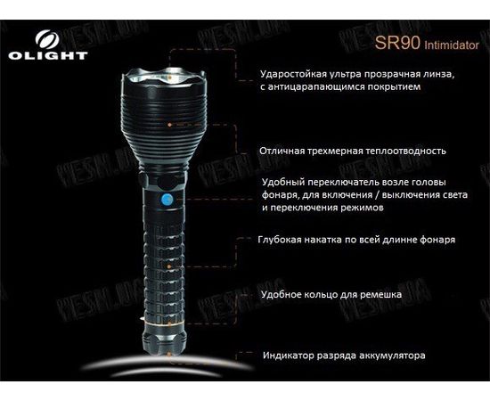Фонарь Olight SR90 SST-90 (2200 люмен), фото 4