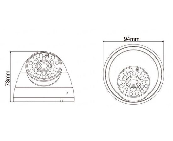 Внутрення купольная CCTV цветная охранная камера видеонаблюдения 1/3 &quot;COLOR SONY Super HAD II, Effio-E, 480 TVL, 0 lux, ИК до 20 м (модель NCHMIR23) ЦЕНА СНИЖЕНА!!!, фото 2
