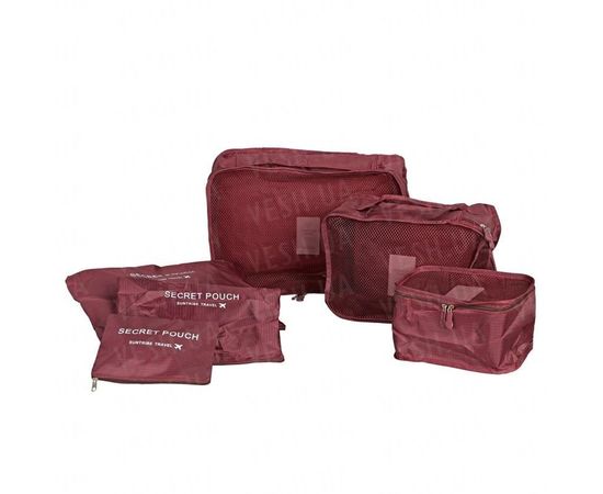 Товар распродан - 6 шт в наборе- Органайзер для вещей Secret Pouch.Бордовый - Тумбы для хранения, фото 1