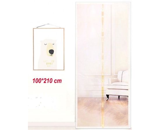 Товар распродан - Антимоскитные сетки (бежевый цвет) на двери на магнитах. 100*210см - Москитные пологи и сетки, фото 1