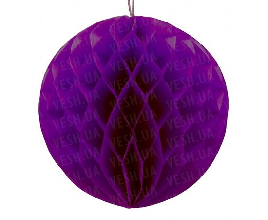 Товар распродан - Бумажный шар соты 20 см фиолетовый 0021 - Новогодние игрушки и украшения, фото 1