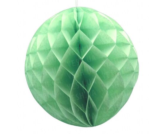 Товар распродан - Бумажный шар соты 20 см мятный 0014 - Новогодние игрушки и украшения, фото 1