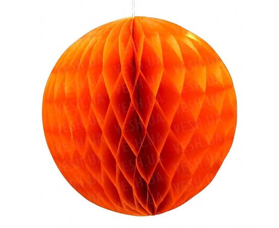 Товар распродан - Бумажный шар соты 20 см оранжевый 0011 - Новогодние игрушки и украшения, фото 1