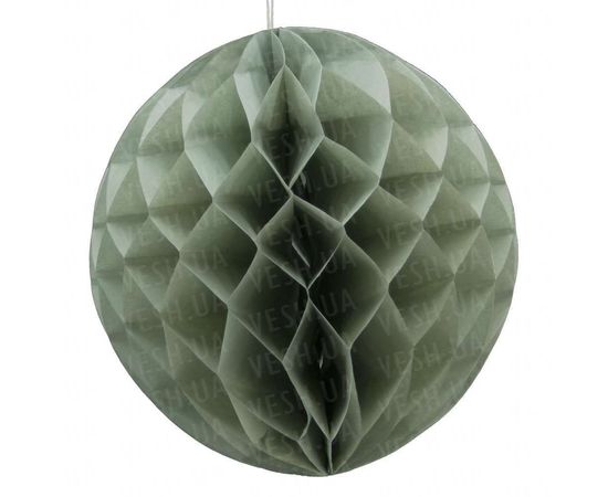 Товар распродан - Бумажный шар соты 20 см серый 0025 - Новогодние игрушки и украшения, фото 1