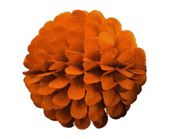 Товар распродан - Бумажный шар цветок 30 см оранжевый 0011 - Аксессуары для праздника, фото 1