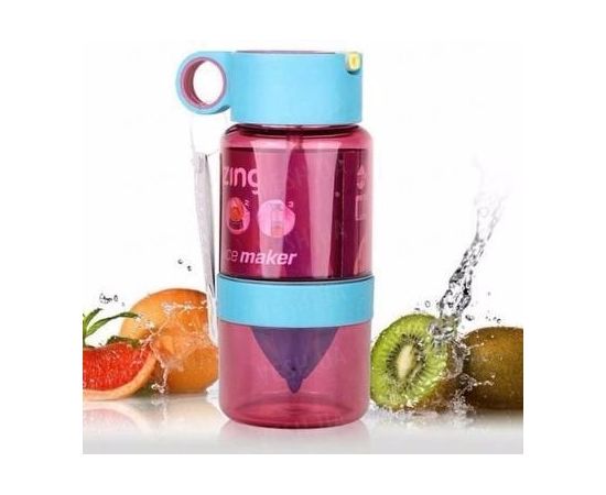 Товар распродан - Бутылка для воды с поилкой для самодельного лимонада 450 мл. Фиолетовая - Бутылки для напитков и воды, фото 1