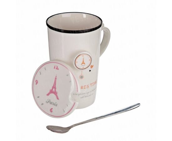 Товар распродан - Чашка с крышкой и ложкой PARIS - Чашки, фото 1