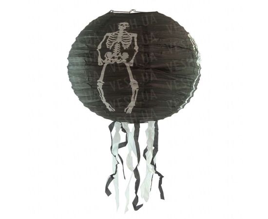 Товар распродан - Декор подвесной 40 см черный со скелетом - Аксессуары для праздника, фото 1