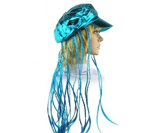Товар распродан - Кепка женская с косичками голубая - Карнавальные шляпы, фото 1