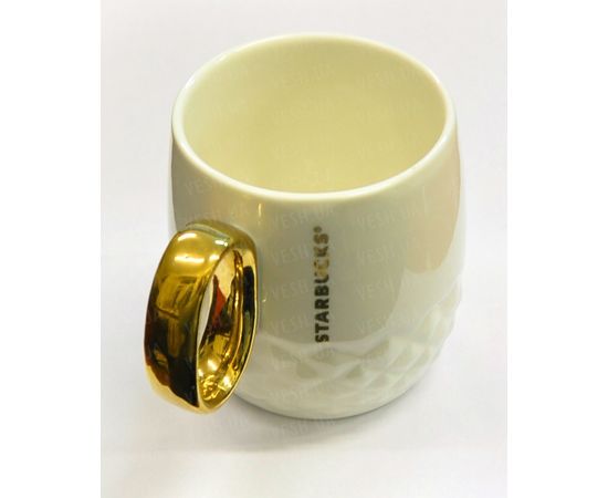 Товар распродан - Керамическая чашка &quot;Starbucks Gold&quot;. Белая (Уценка) - Чашки, фото 1