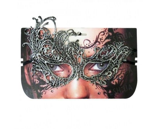 Товар распродан - Кружевная маска Секрет серебро - Карнавальные маски, фото 1