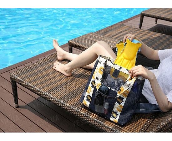 Товар распродан - Летняя сумочка для пляжа прорезиненная. Синий. - Женские сумочки, фото 1