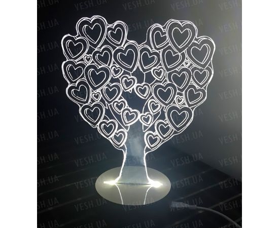 Товар распродан - Love Tree- Оптический обман, превращающий 2D светильник в 3D - Детские светильники, фото 1