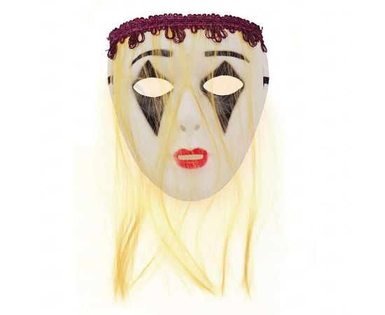 Товар распродан - Маска пластик Лоррейн с волосами - Карнавальные маски, фото 1