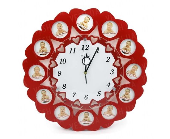 Товар распродан - Мультирамка Часы 12 сердечек - Фото рамки и рамки для картин, фото 1