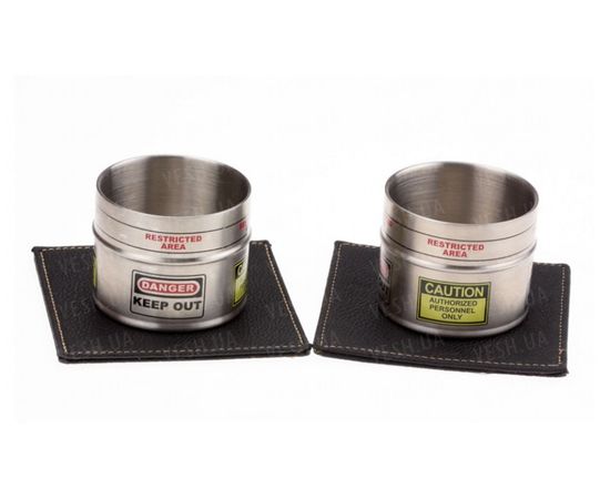 Товар распродан - Набор термостопок с подставками Бочка toxic 2 шт - Подставки под кружки, фото 1