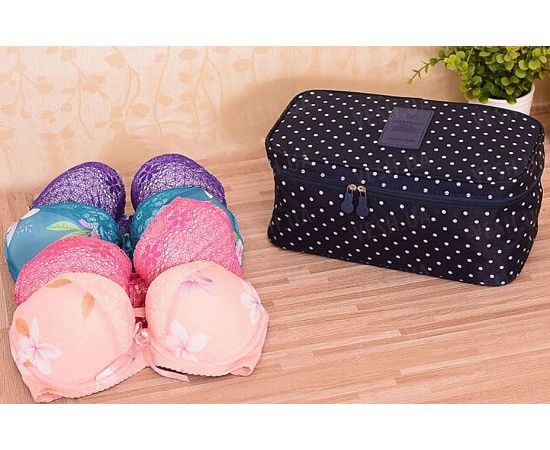 Товар распродан - Органайзер в дорогу Qianyecao Travel (Синий в горох) - Тумбы для хранения, фото 1