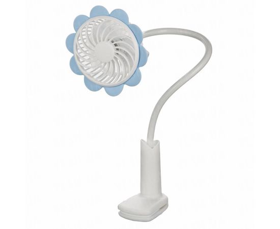 Товар распродан - Портативный вентилятор Подсолнух с прищепкой. Голубой - Вентиляторы, фото 1