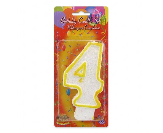 Товар распродан - Свеча Цифра Большая 4 - Свечи для торта, фото 1
