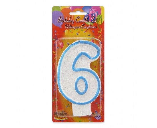 Товар распродан - Свеча Цифра Большая 6 - Свечи для торта, фото 1